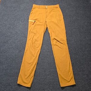 REI Co-op Trailmade Pants Yellow Mens 30x34 Hiking Outdoor Technical Gorp 216255